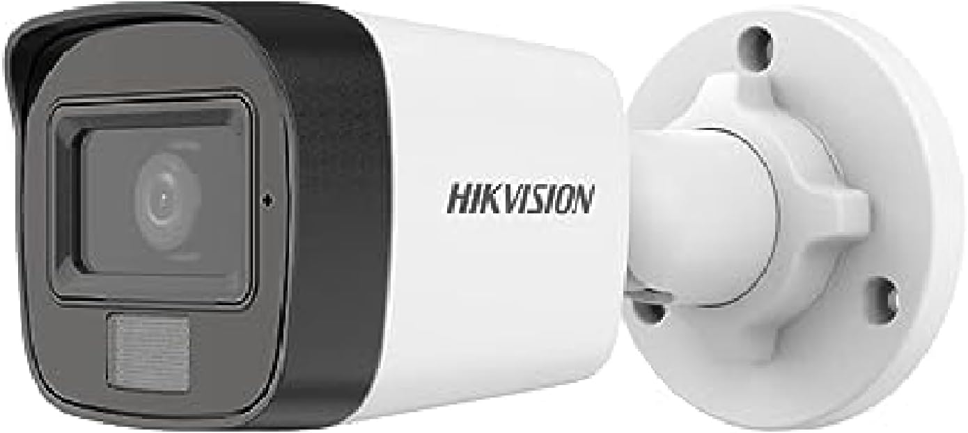 HIKVISION 5MP Outdoor Dual Light + Audio MIC + Motion Alert Wired CCTV Camera | DS-2CE16K0T-LPFS with USEWELL BNC/DC for 5MP & Above DVR, White