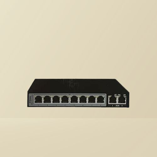 D-Link 8 Port Gigabit PoE Switch - 8 PoE+ 2 Uplink Port 250m DGS-F1010P-E